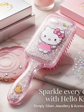 Hello Kitty Pink Glitter Hair Brush with Duck Accent